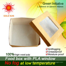 food box with antifogging window